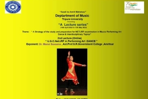 lecture demonstration  in the  " Lecture Series" organised by Department of Music, Tripura University,( North East)
